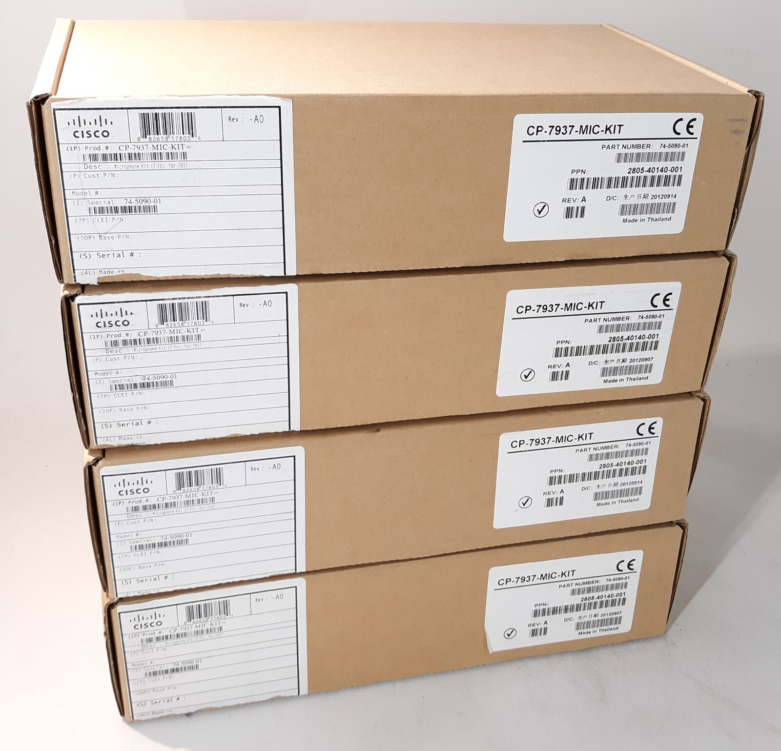 Lot of 4 Cisco CP-7937-MIC-Kit Microphone Kit 7ft. NEW *OPEN BOX*