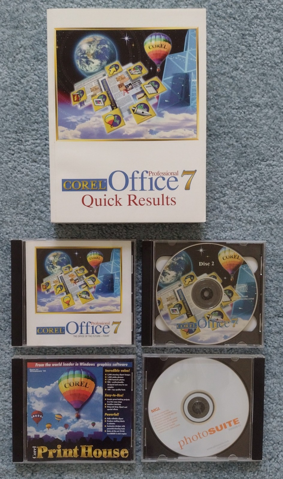 Corel Professional Office 7 Software and book, Print House and Photo Suite