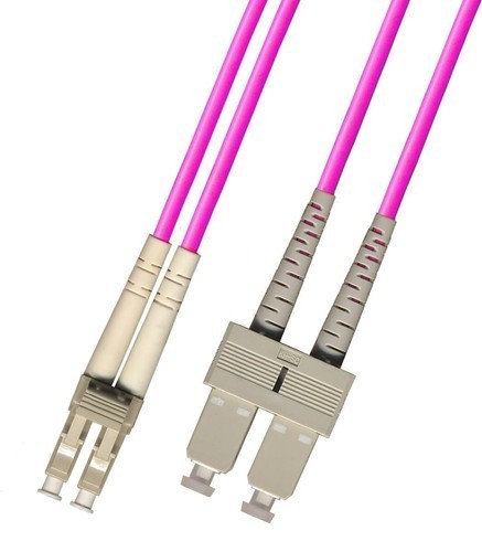 [2pcs] 1M‑10M OM4 LC‑SC UPC 40G 100G Duplex 50/125 Fiber Patch Cord LSZH LAN