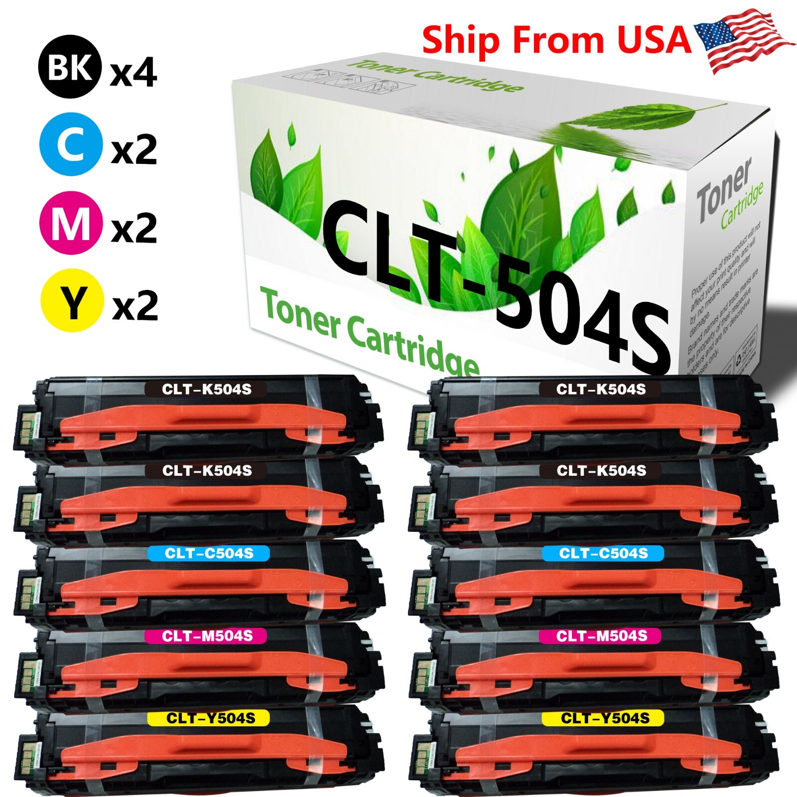10-Pack CLT-504S 504S Toner Cartridge Fit For CLP-470 CLX-4195FN Printer