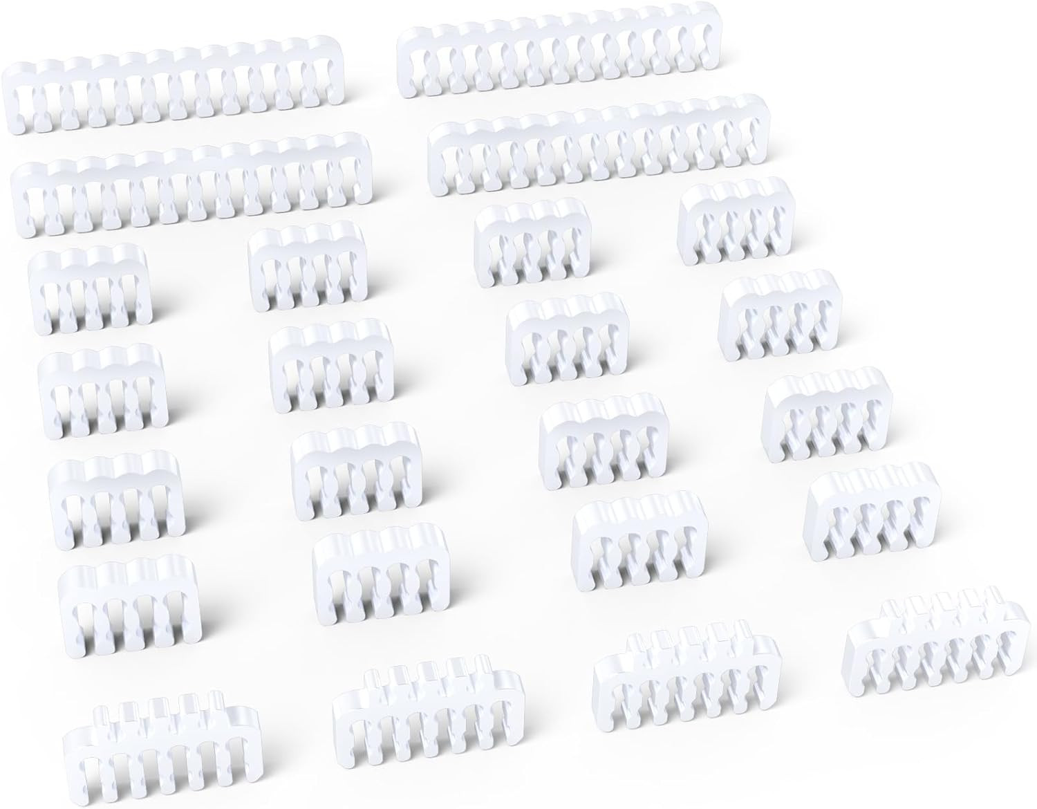 Sirlyr White 24-Pack PSU Cable Organizer Combs Kit 3.5Mm for PC