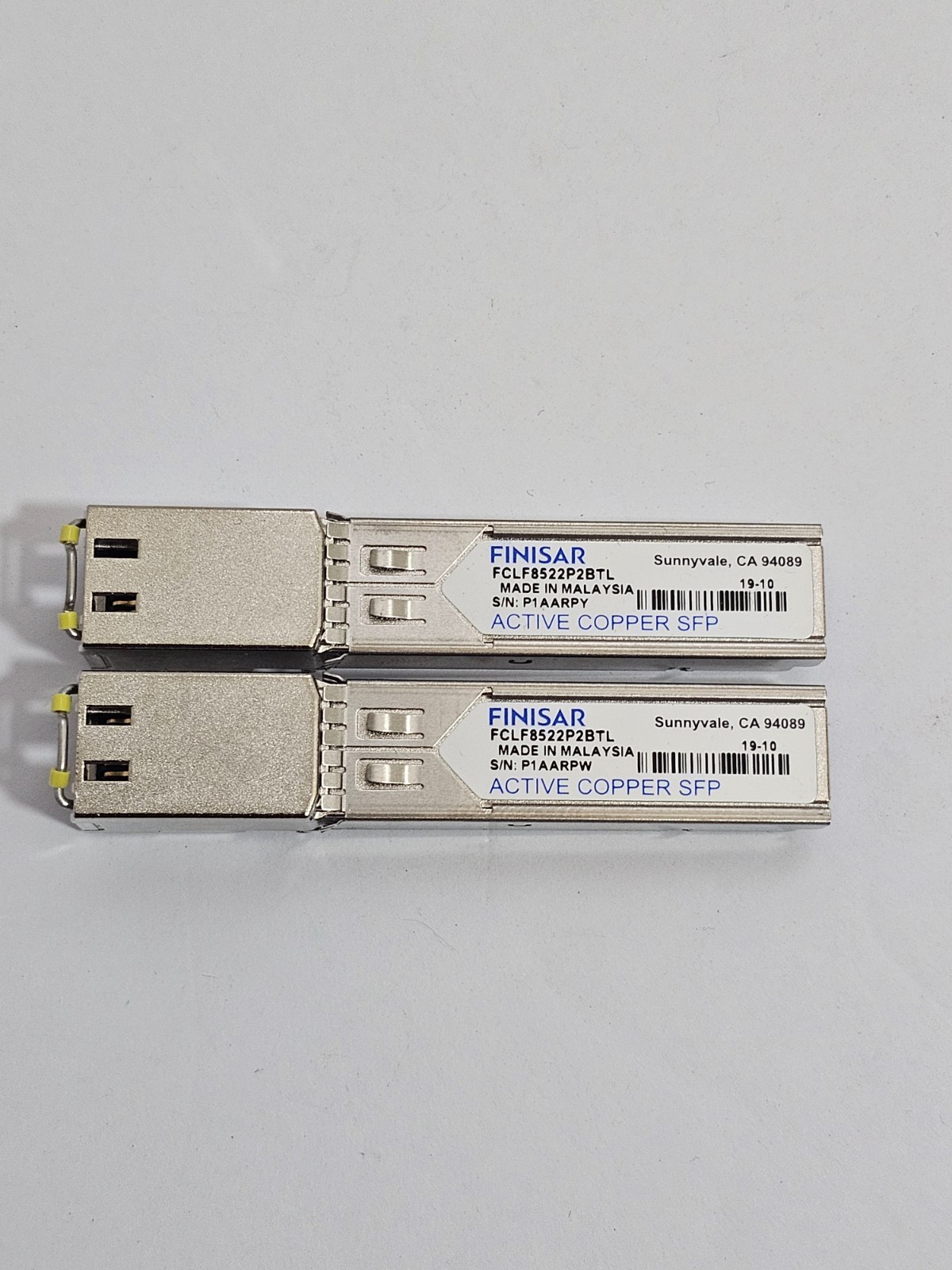 Finisar Lot of 2 FCLF8522P2BTL 1000BASE-T Active Copper SFP