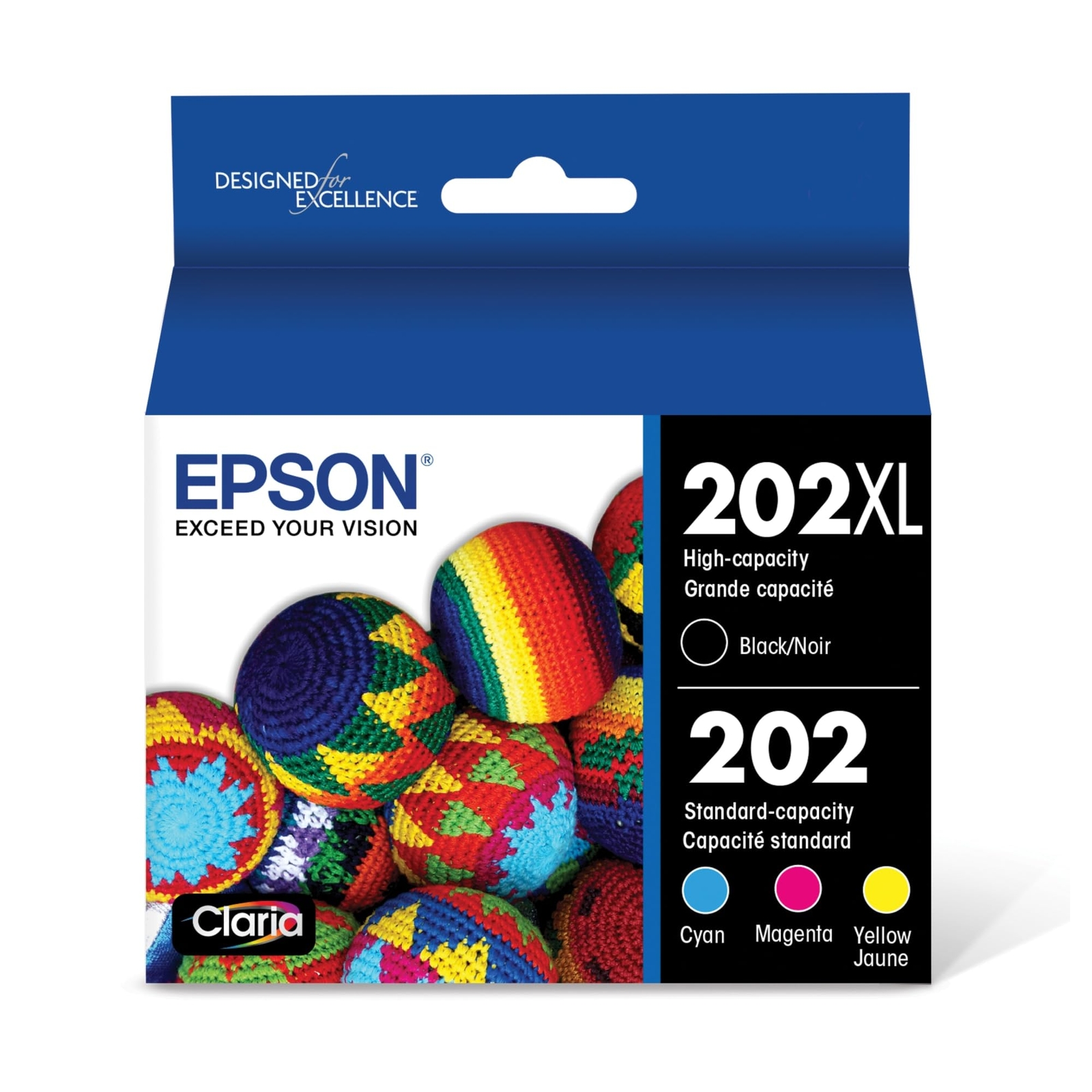 High Capacity Claria Ink Set for Inkjet Printers Black and Color Cartridges