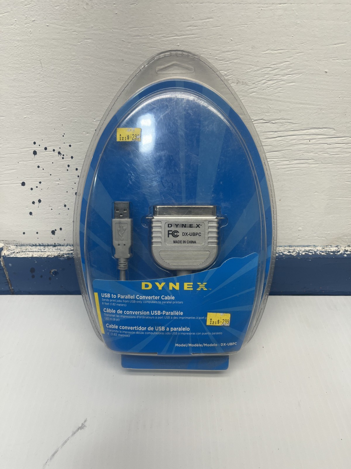 Dynex USB to Parallel Converter 6 Ft. Cable 36 Pin - Printer & More New Open Box
