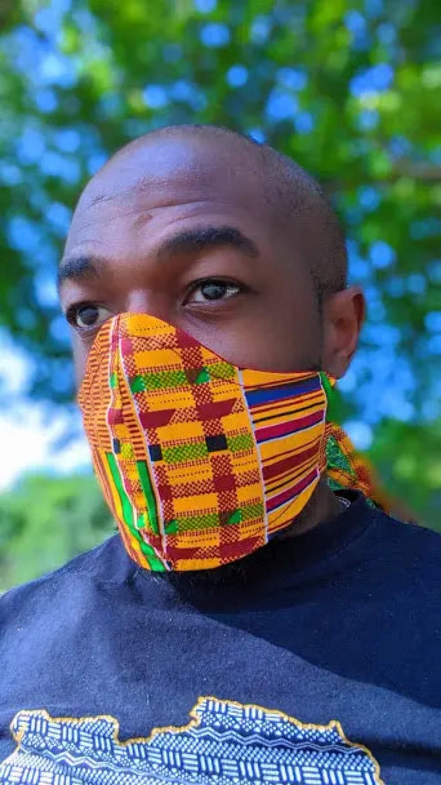 Meji Kente African Print Reversible Mask-DP3227PM | African Fashion | Dupsie's