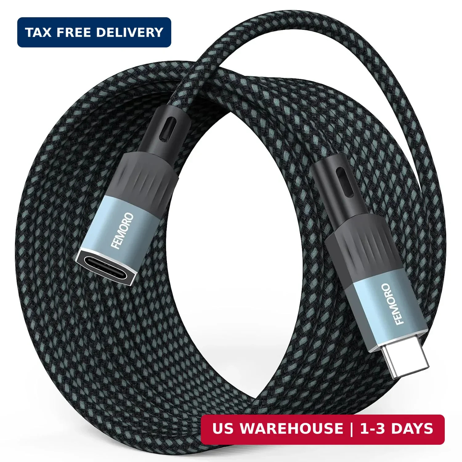 USB C Extension Cable 15Ft Long, 10Gbps Data Transfer/60W Charging/4K@60Hz USBC