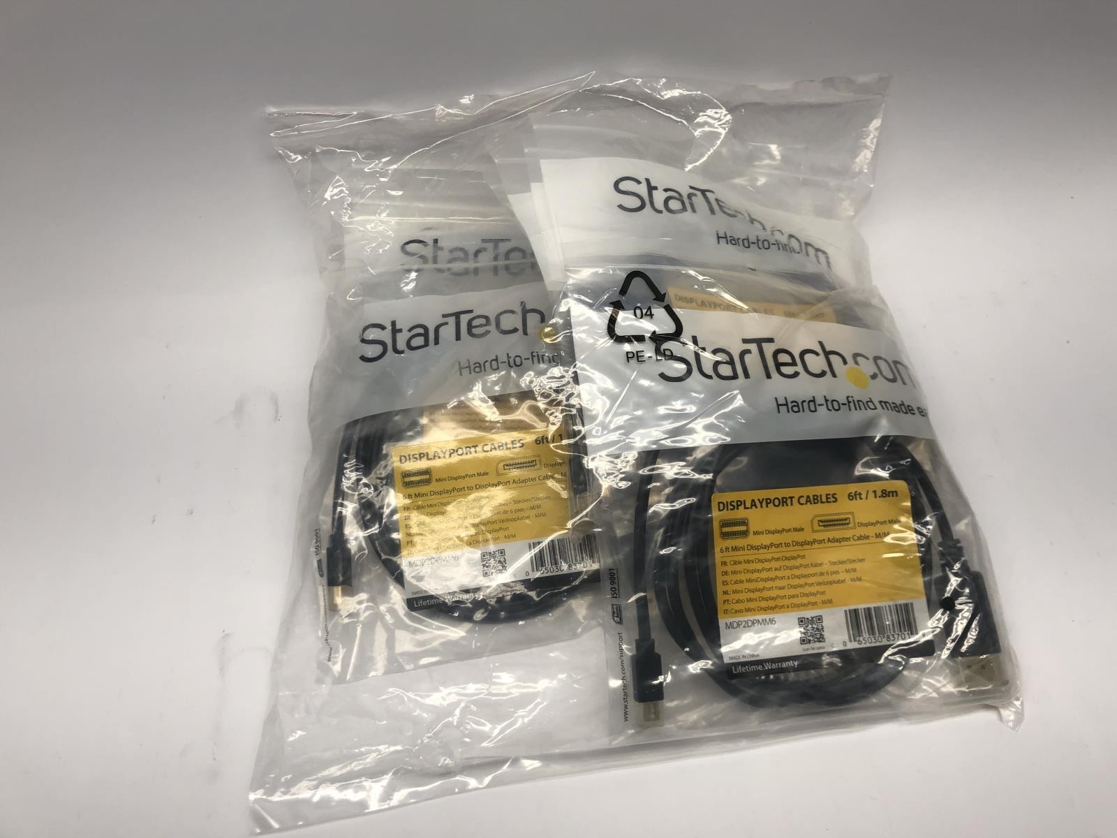 (Bag of 10) StarTech.com 6 ft DisplayPort Cable - M/M / MDP2DPMM6 - NEW