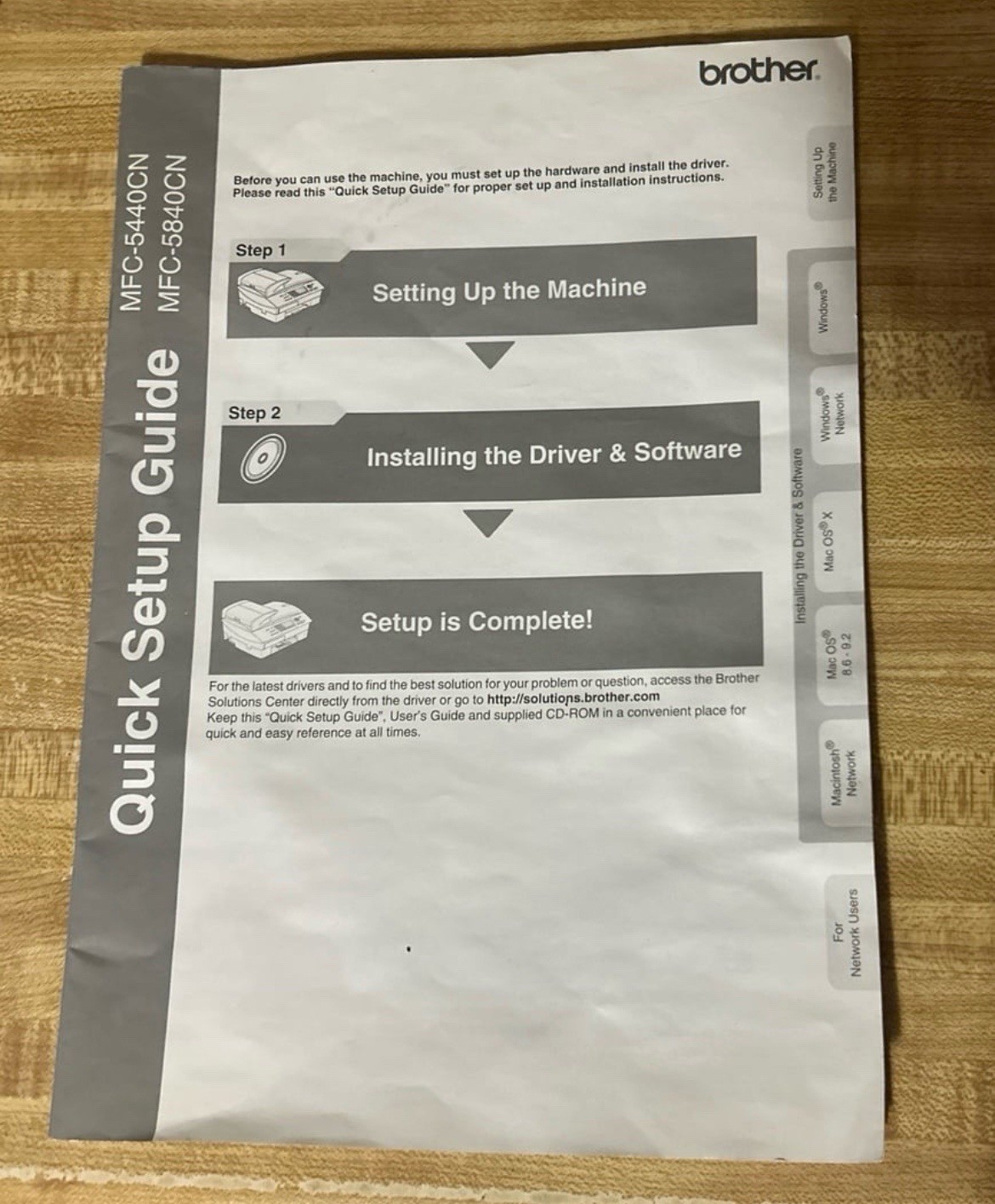 Brother Set Up Guide Multifunction Printer Instruction Manual