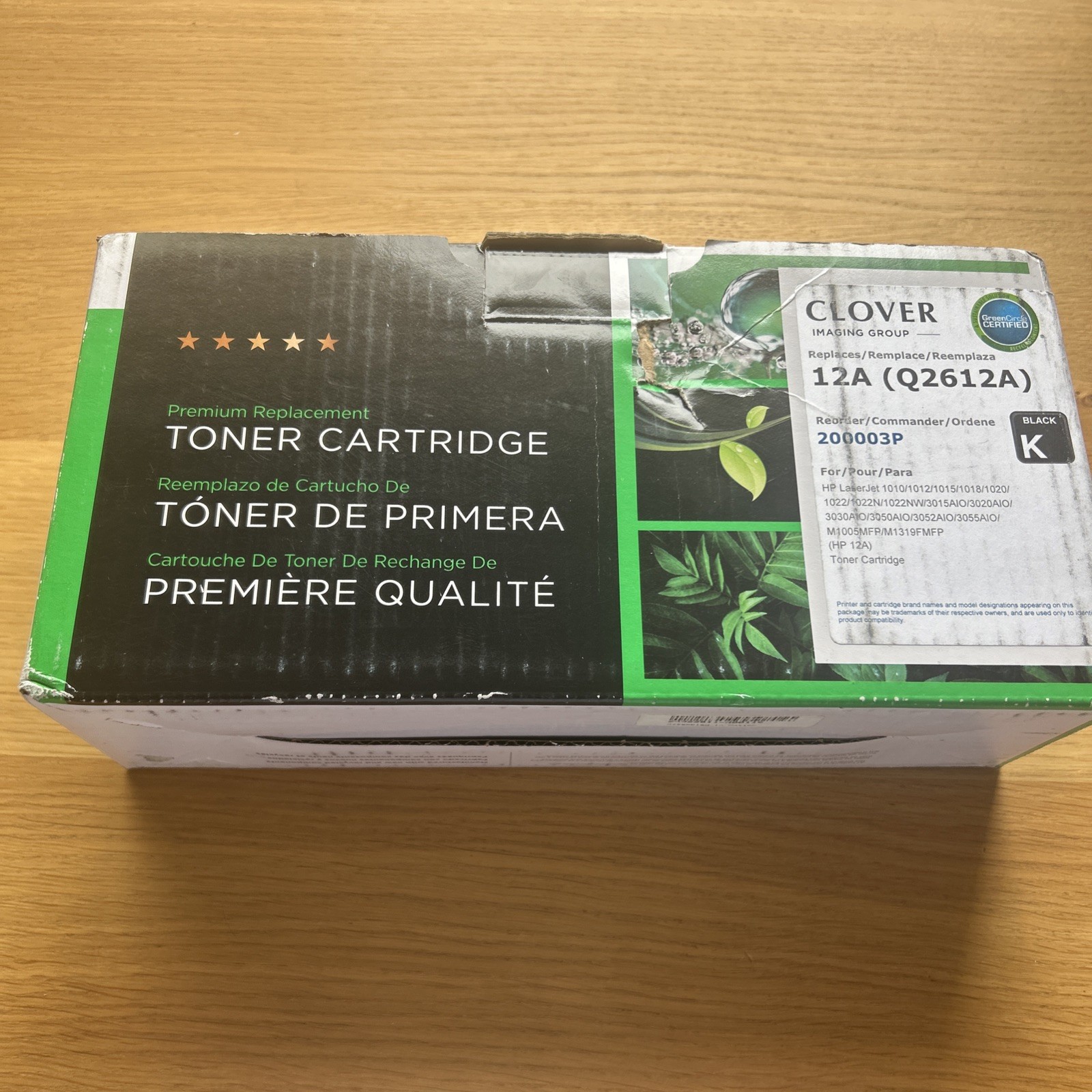 **Clover compatible Black Toner Cartridge for HP Q2612A HP 12A 200003P NIB**