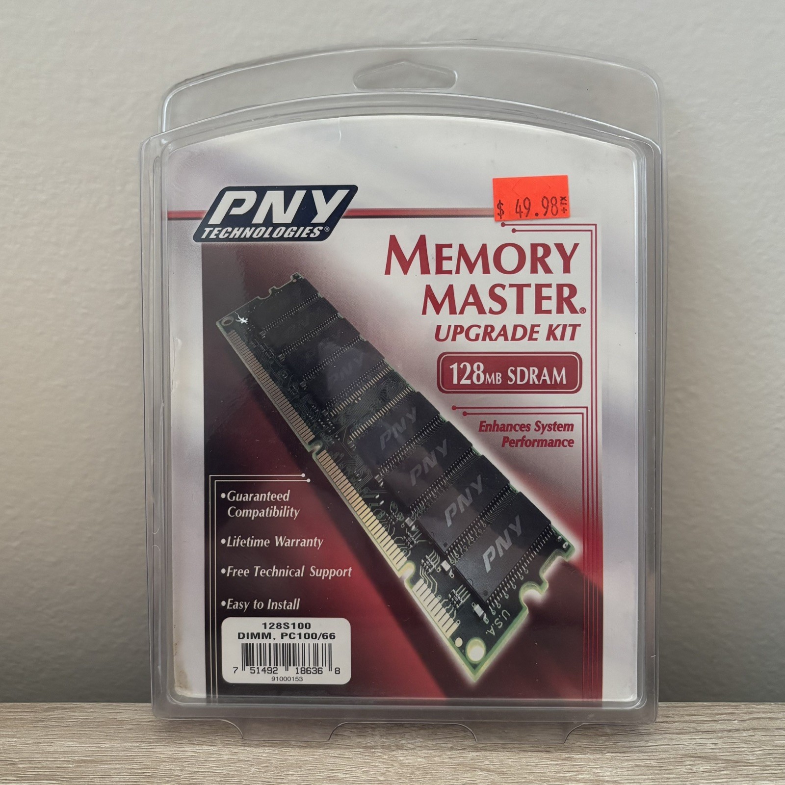 PNY Technologies 128MB SDRAM Memory Master Upgrade Kit 128S100 PC100 - Opened