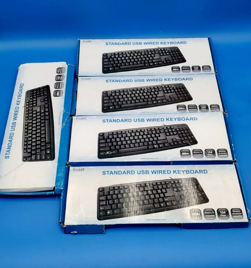 LOT OF 5/ ProHT Standard USB Wired Keyboard
