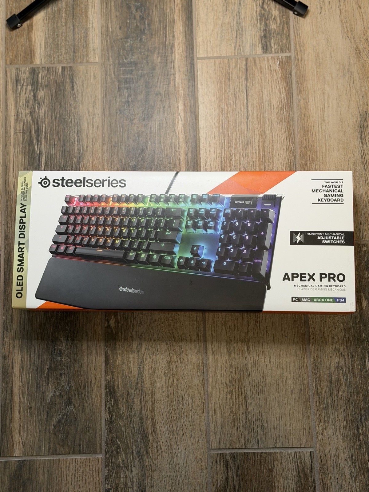 SteelSeries Apex Pro Wired USB RGB Mechanical Keyboard OLED, Wrist Rest, Black