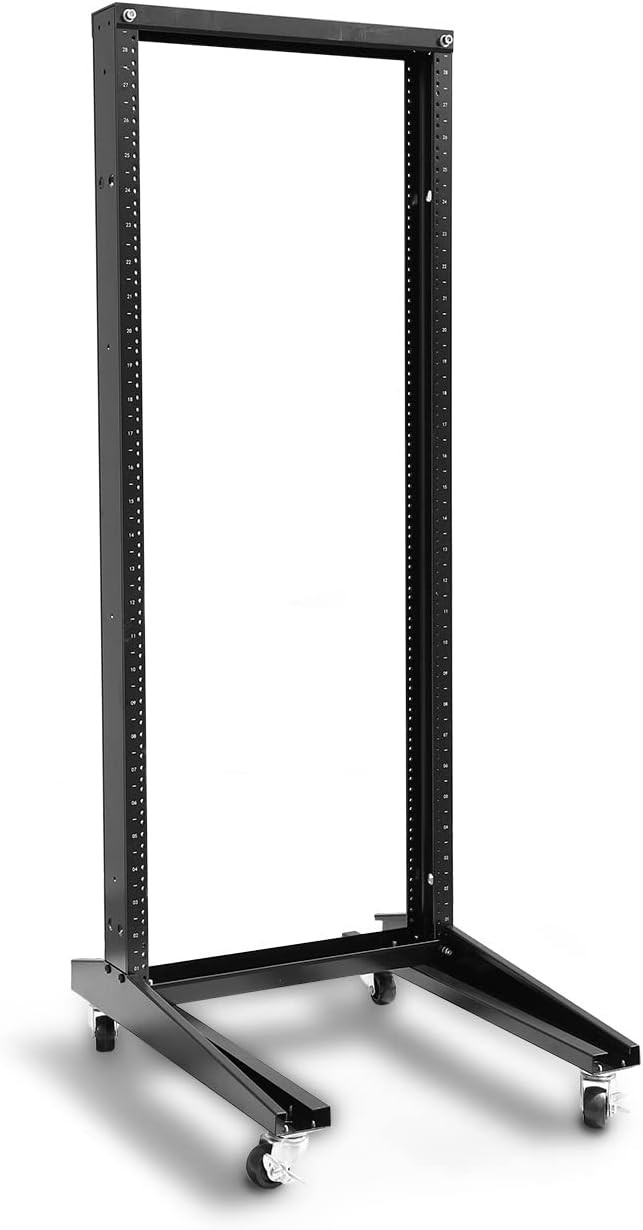 Raising ELECTRONIS 24U 2 Post Open Rack Frame Rack 19 Inch Movable Heavy Duty