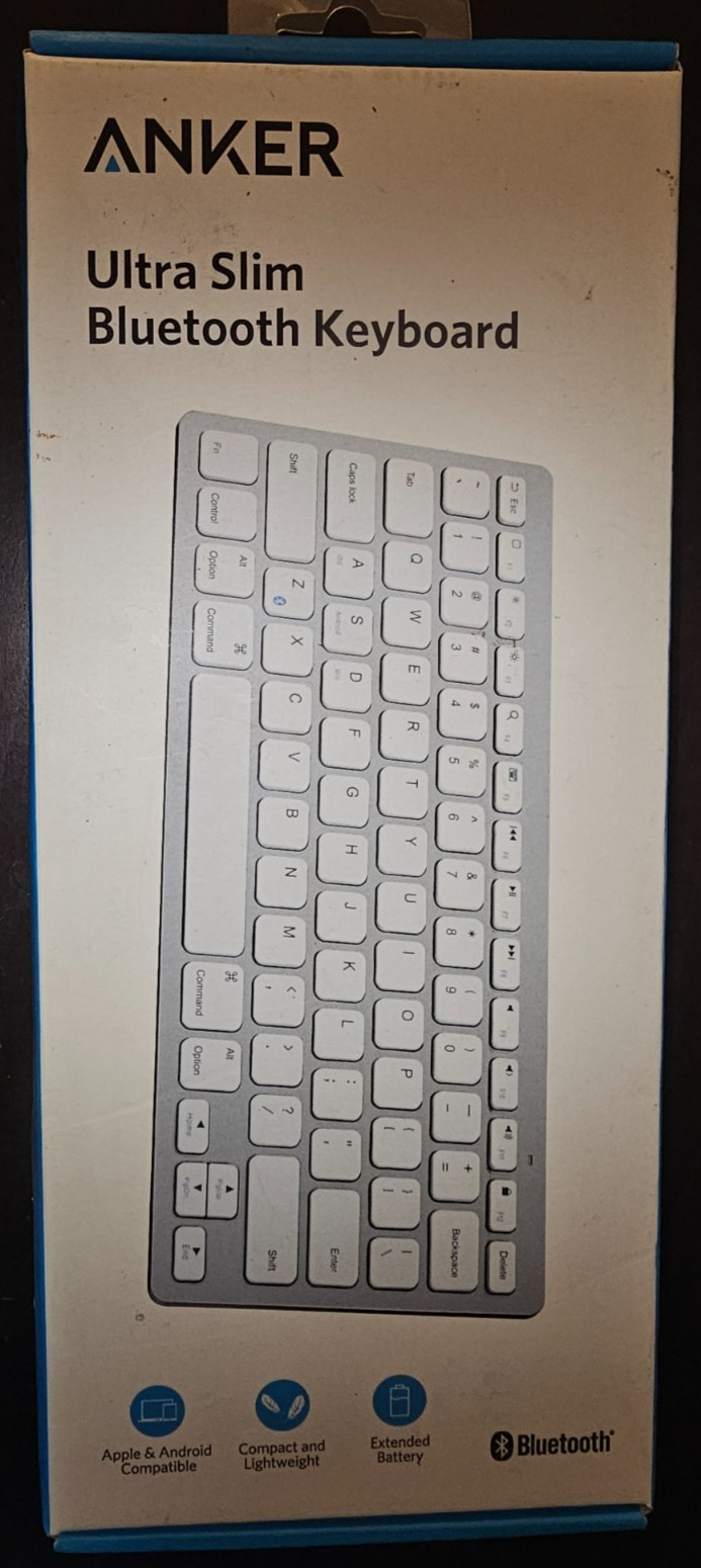 New Anker Ultra Slim Bluetooth Keyboard A7726 Apple & Android Compatible
