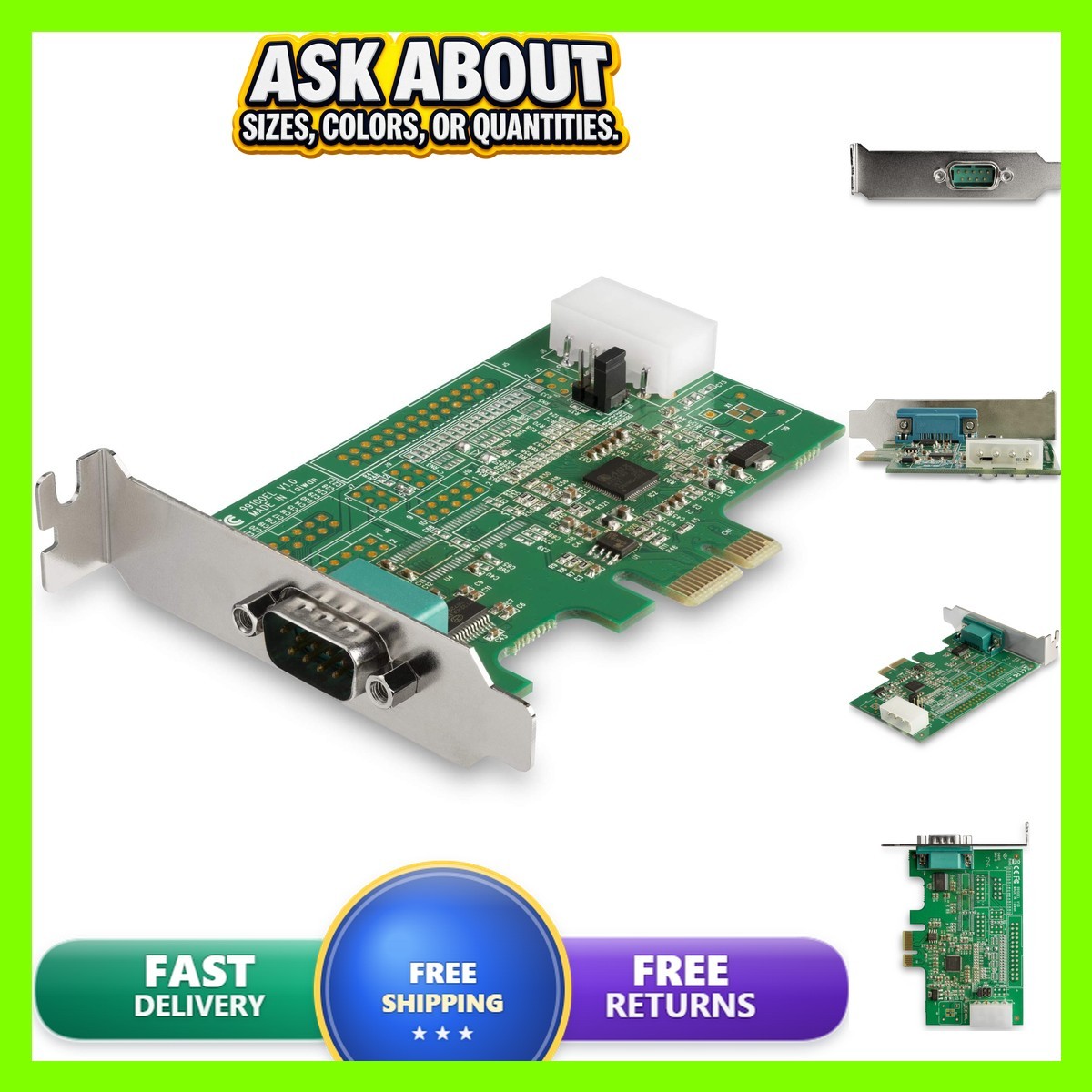StarTech 1-Port PCI Express RS232 Serial Adapter Card PEX1S953LP TAA