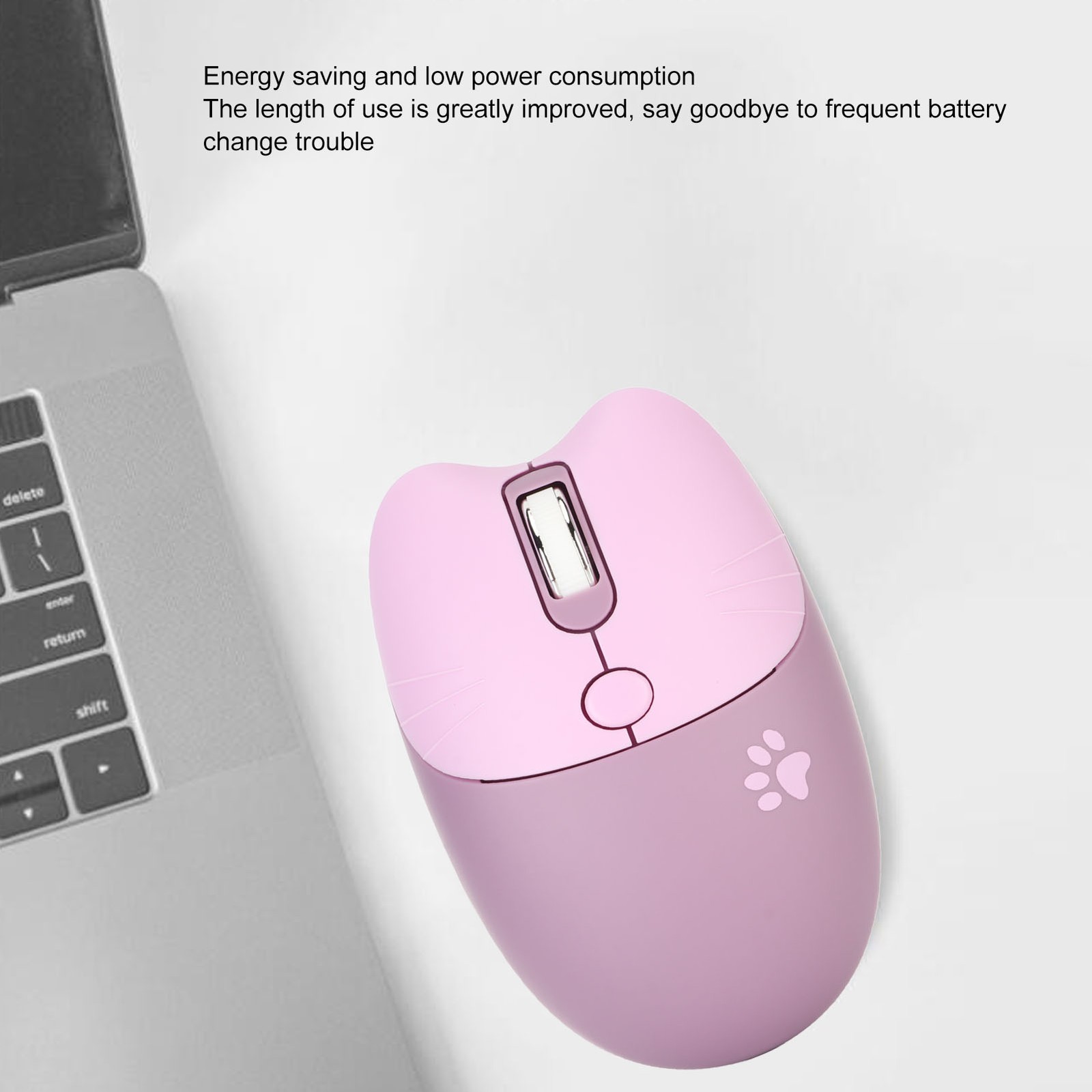 2.4G Cat Wireless Mouse Mute USB Receiver Cute Portable 3 Levels DPI Mouse FALH