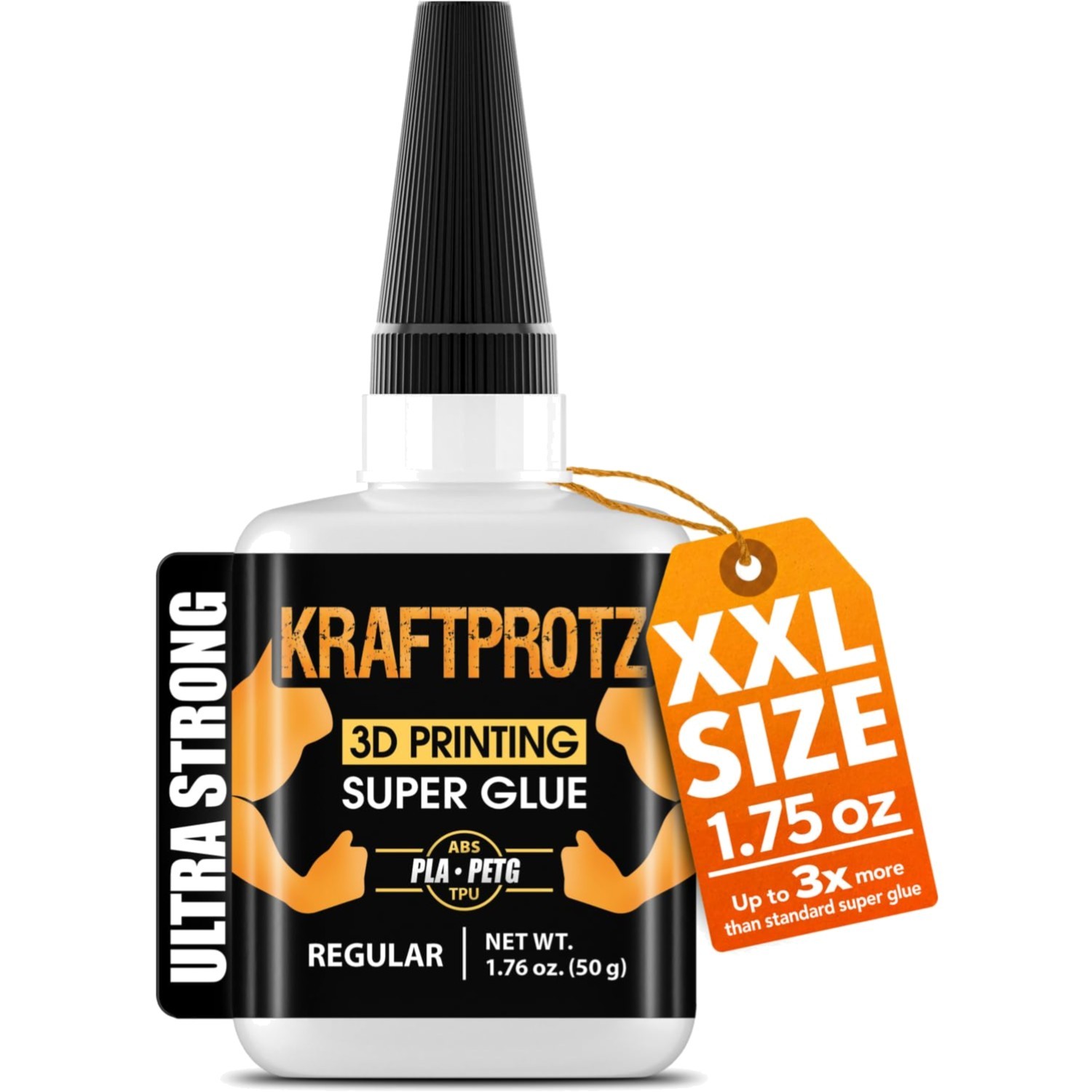 3D Printer Super Glue Thin for PLA, ABS, PETG, TPU & Nylon – 1.76 oz XXL – Ca...