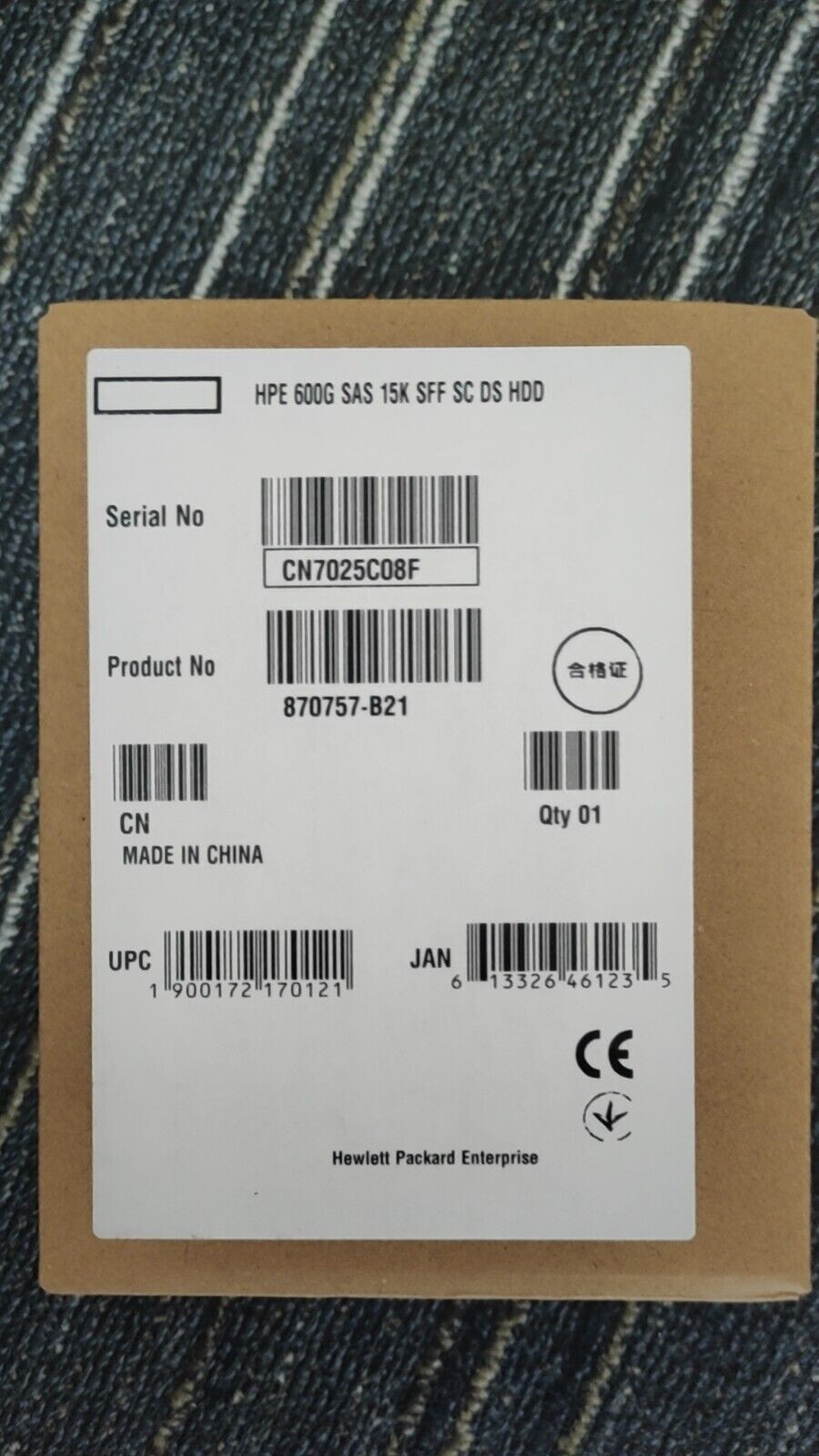 For HPE 870757-B21 870794-001 2.5" 600GB 12Gb/s SAS 15K SFF SC HDD Hard Drive US