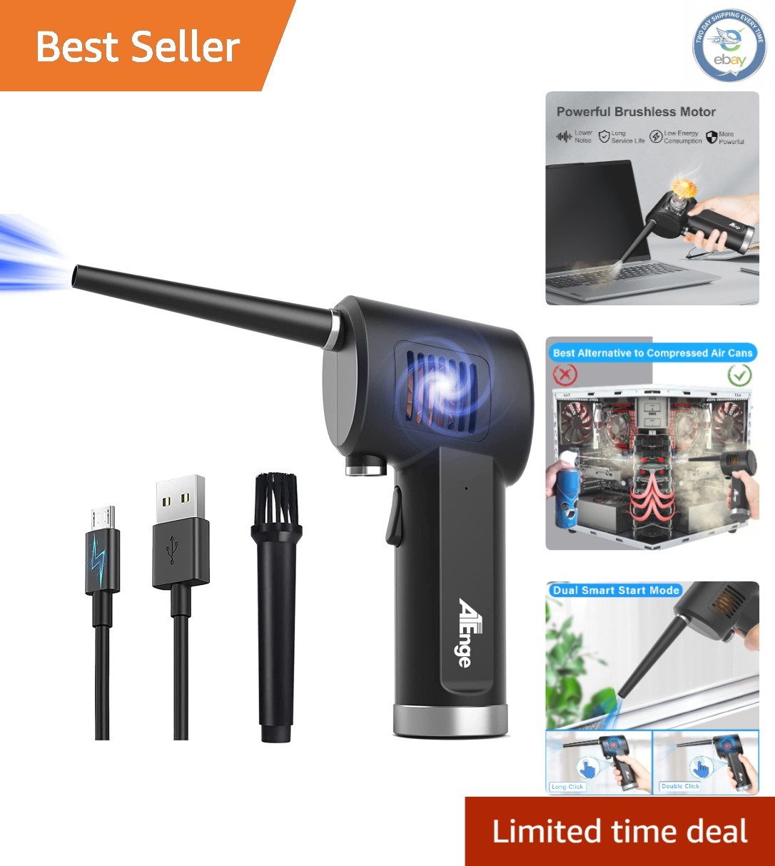 Versatile Cordless Electric Air Duster - Ideal for Computers and Keyboards