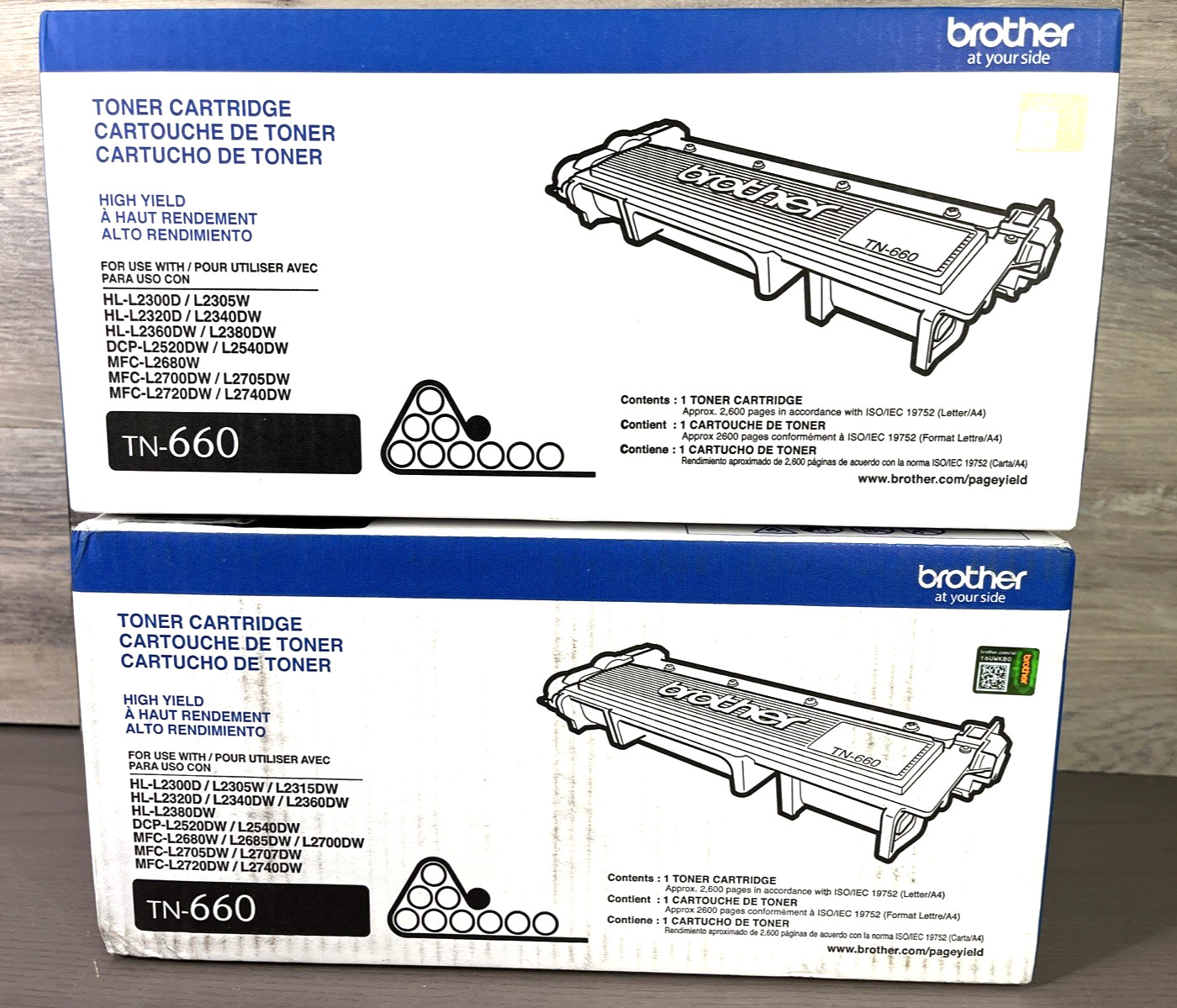 2PK Brother DR-630 TN660 Cartridge MFC-L2680W HL-L2300 HL-L2380 NEW Sealed Boxes