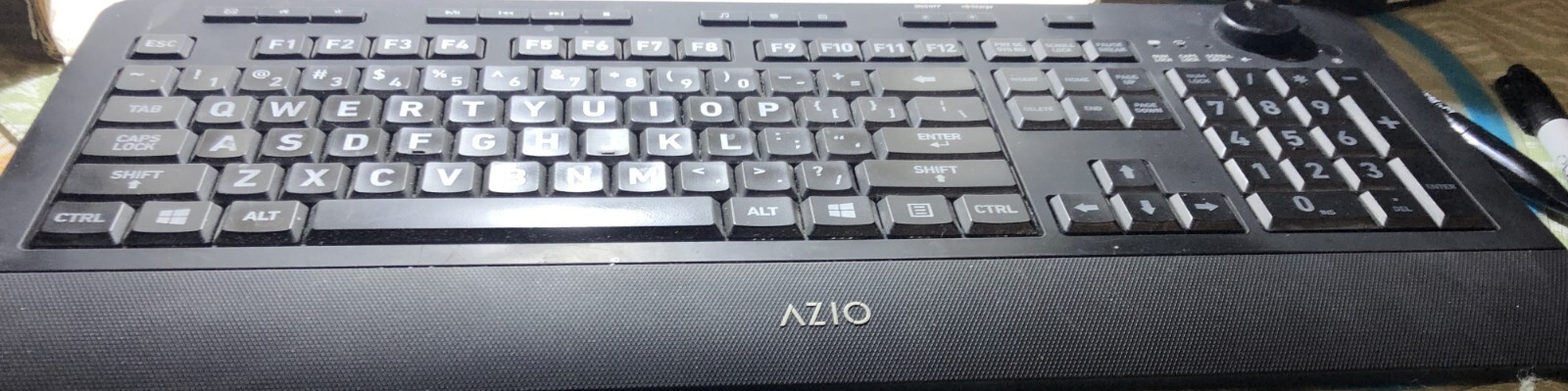 Azio Vision Backlit USB Wireless Keyboard KB510W Includes USB Receiver