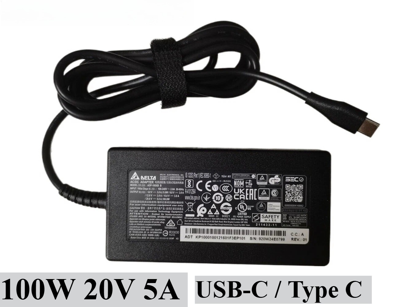 Original Delta 100W USB-C Charger for Acer Swift Type C Adapter ADP-100XB B