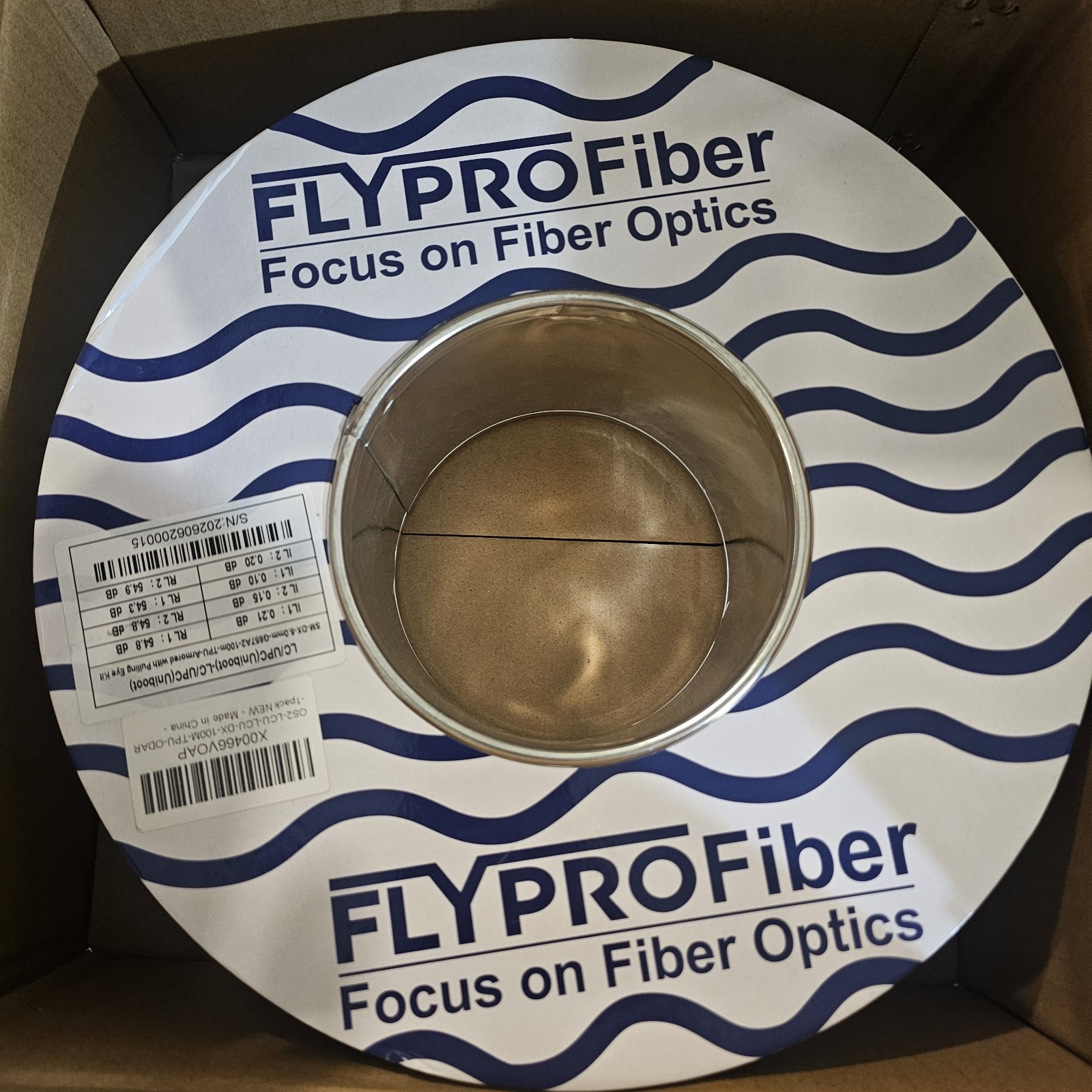 FlyProfiber OS2 LC - LC Uniboot DX Outdoor Fiber 100M/328Ft Outdoor Armored LCU