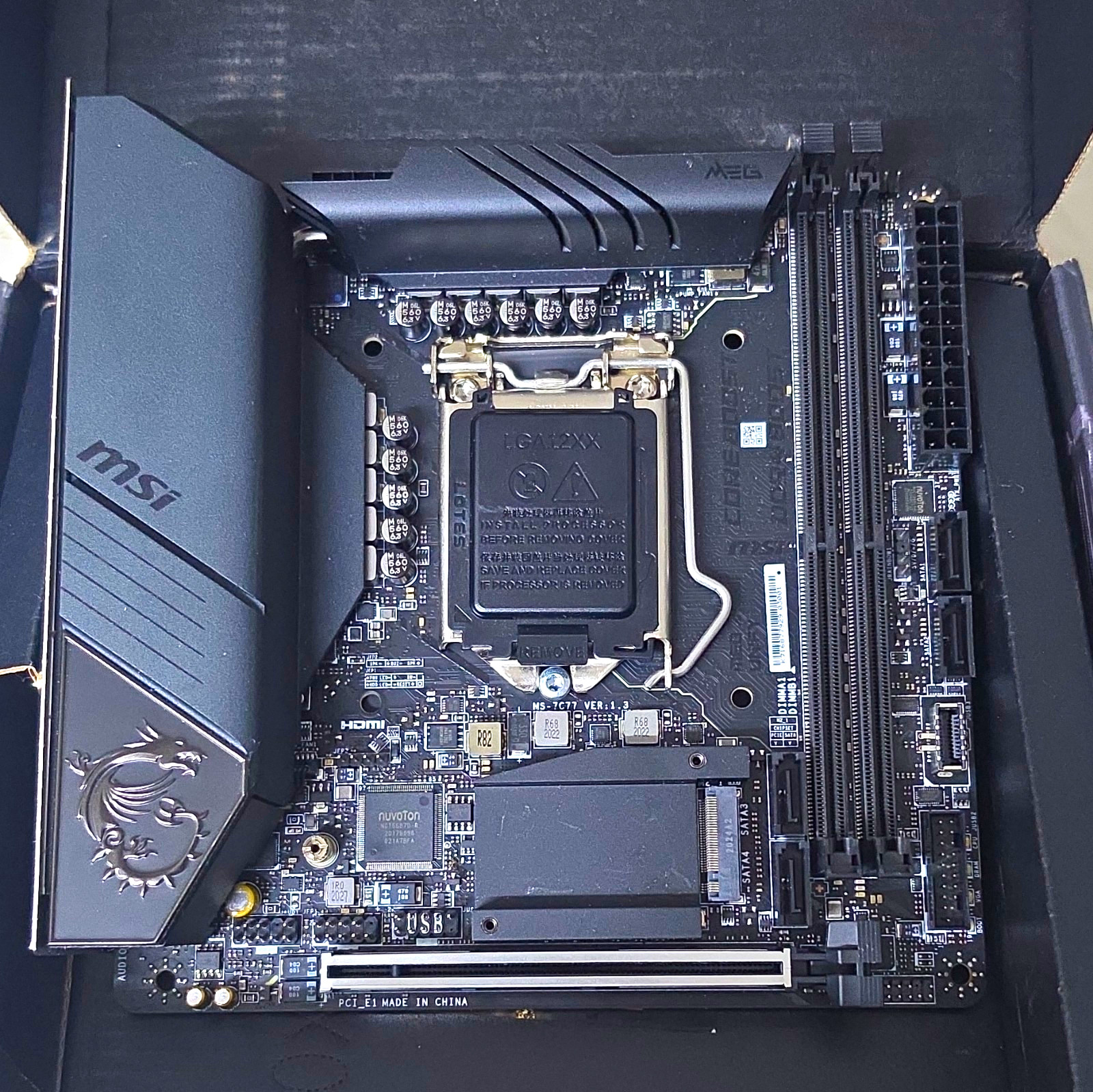 MSI MEG Z490I UNIFY Mini-ITX LGA1200 Intel DDR4 PCIe HDMI Audio