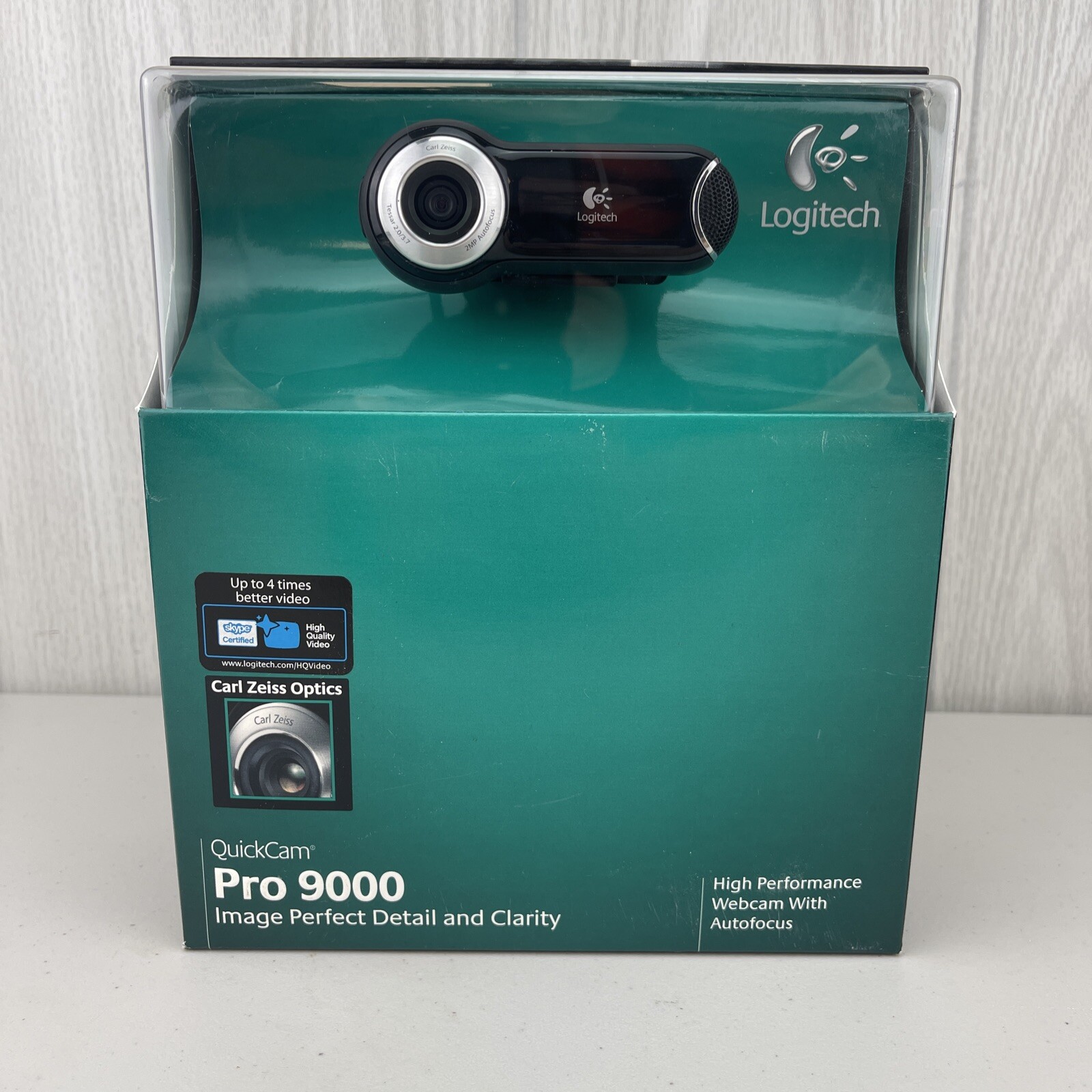Logitech Webcam QuickCam Pro 9000  Business Camera Carl Zeiss Optics w Autofocus
