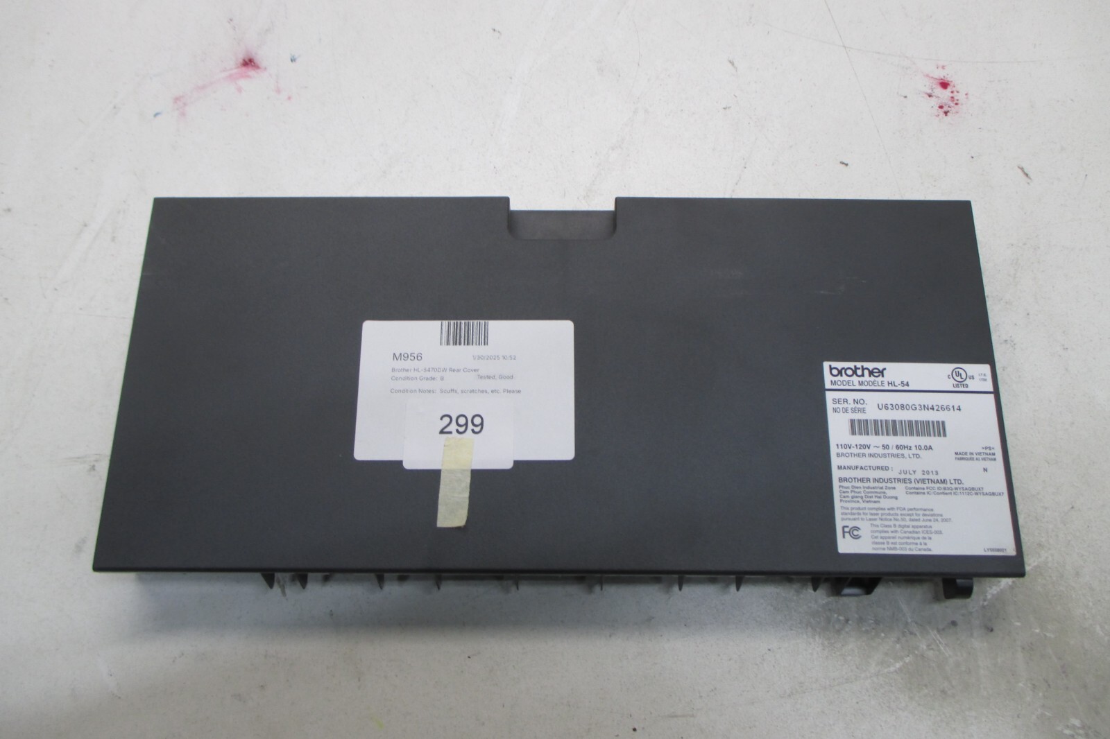 Brother HL-5470DW Rear Cover