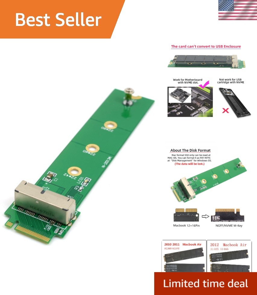 12+16Pin MAC SSD to Motherboard M.2 NVME Adapter for A1493/A1502 Models
