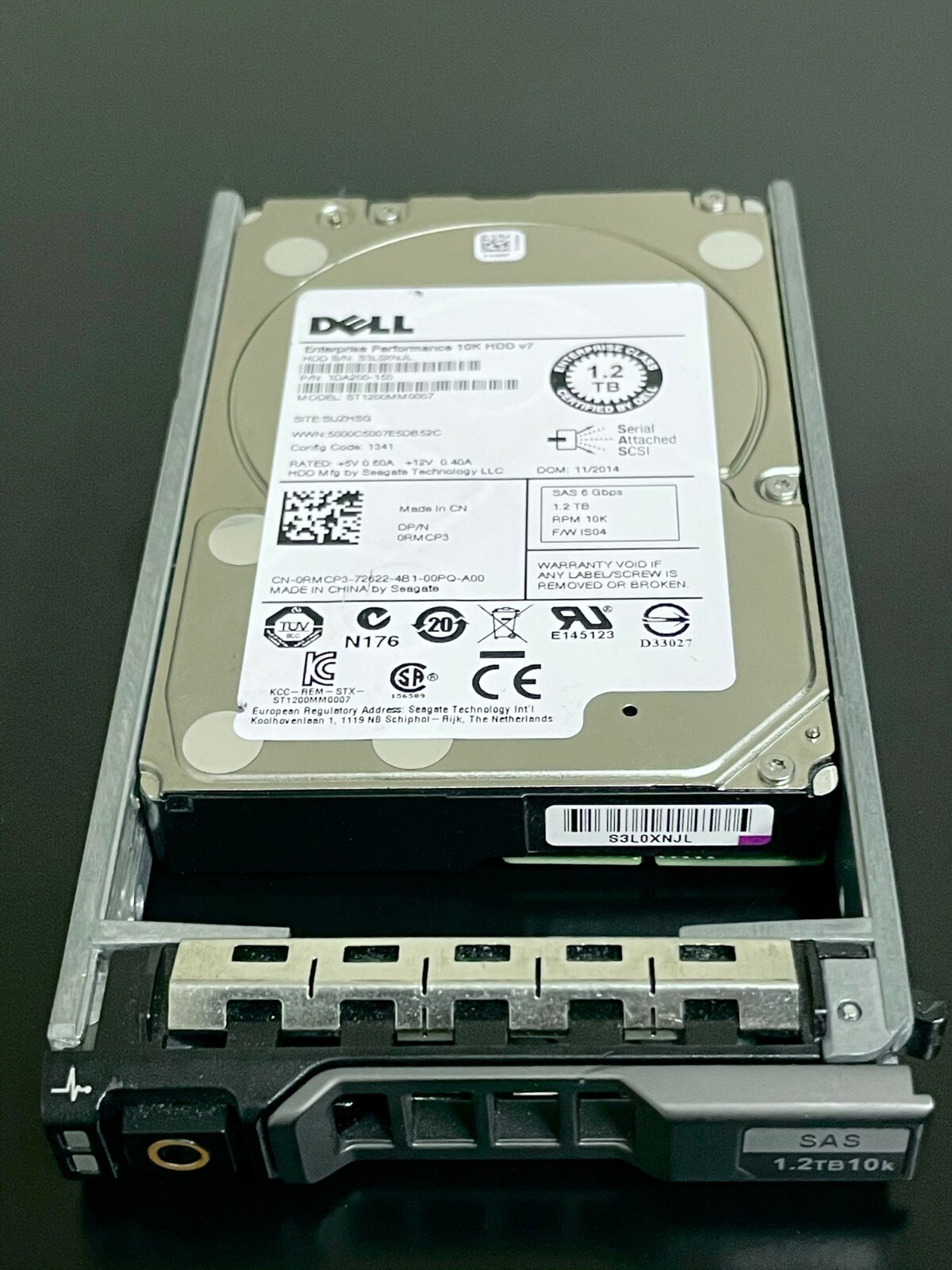 RMCP3 Dell 0RMCP3 1.2TB 6G 10K 2.5" SAS HARD DRIVE ST1200MM0007