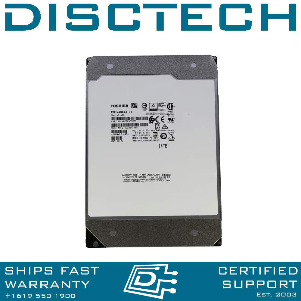 14TB SATA Hard Drive Toshiba MG07ACA14TEY 3.5” 7.2K 512e HDD SIE MG07ACA14TE