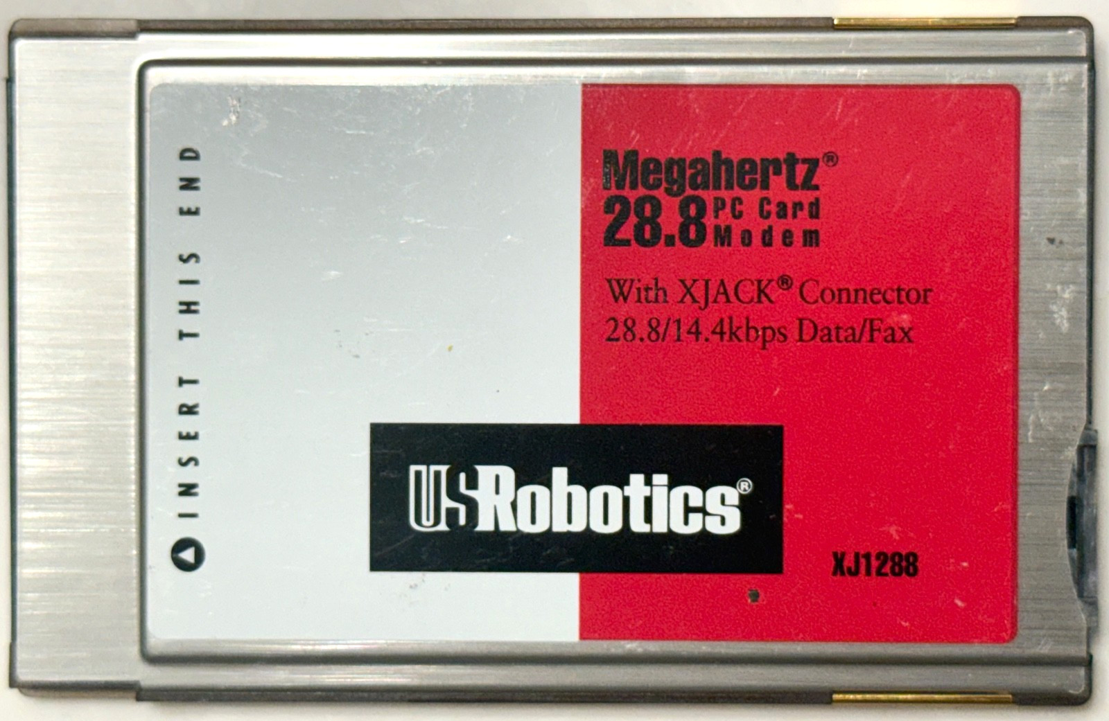 US ROBOTICS PC CARD 28.8 MODEM  XJ1288 VINTAGE PREOWNED USPSGA