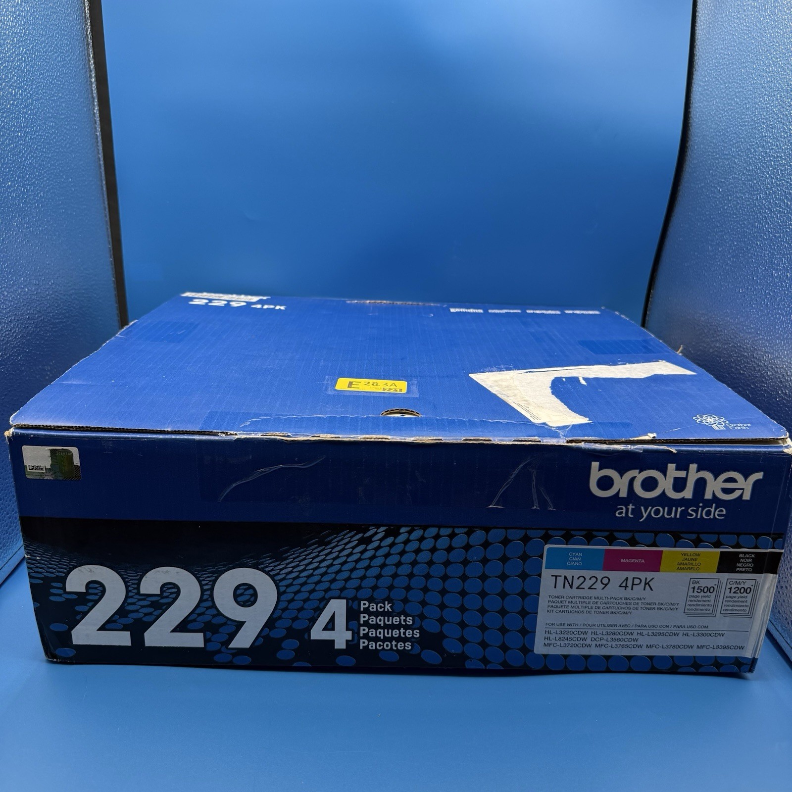 Brother Genuine TN229 4PK Standard Yield 4-Pack Printer Toner Cartridges Sealed