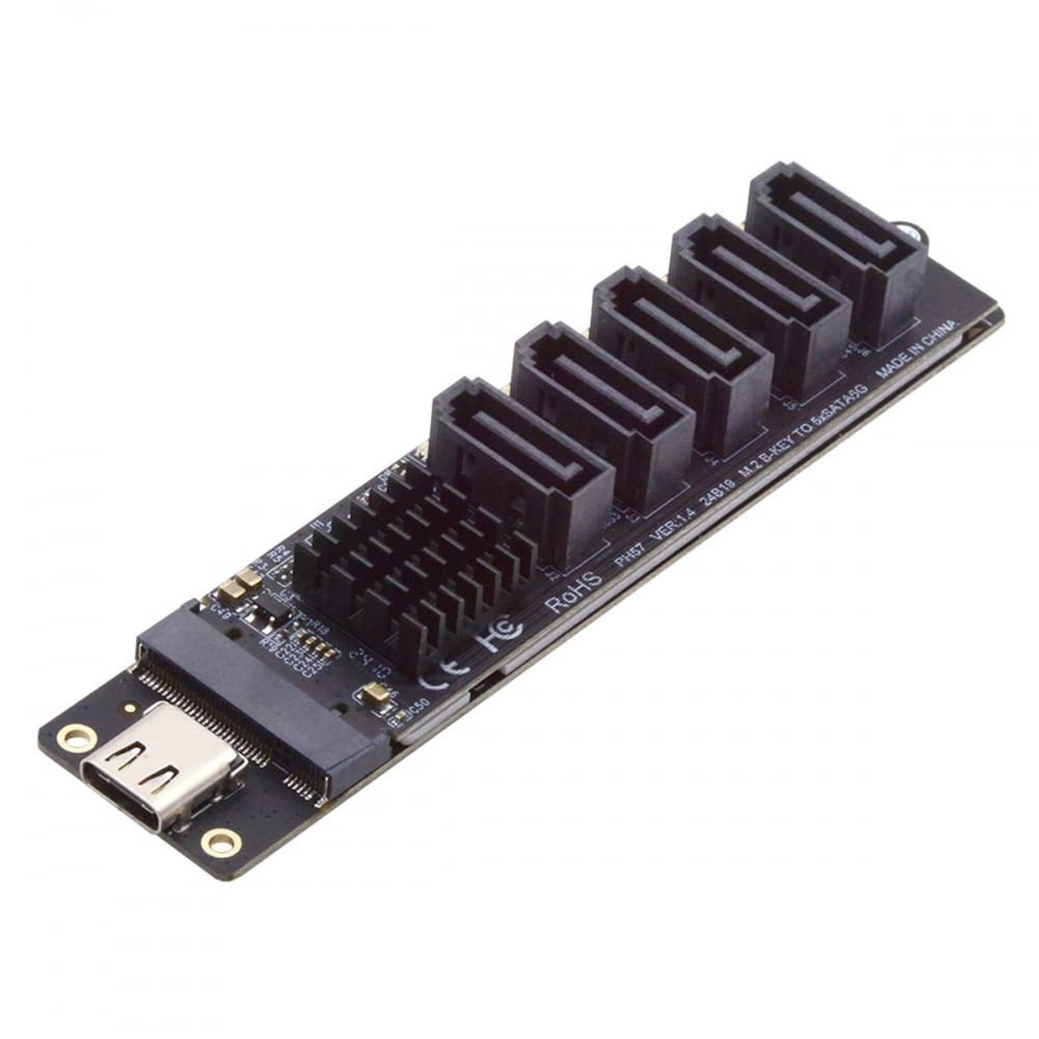 CY Adapter 10Gbps USB-C Type-C to NGFF Key B+M SATA 6Gbps 5 Ports Adapter Con...