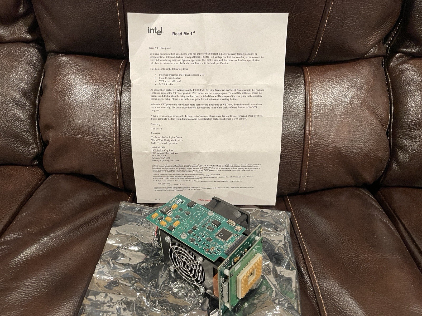 Intel Confidential Potomac Tulsa VTT Processor Engineering Testing Prototype