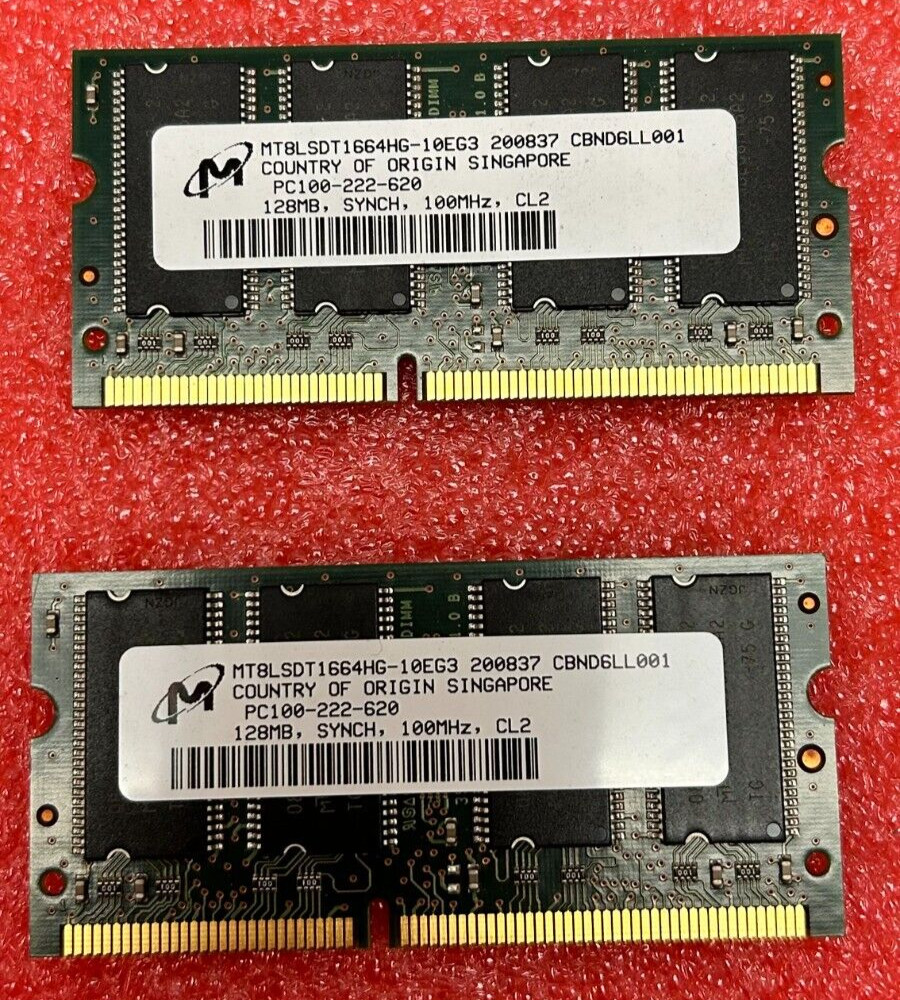 MICRON MT8LSDT1664HG-10EG3 128MB, SYNCH, 100MHz, CL2 (CBND6LL001) (QTY 2)