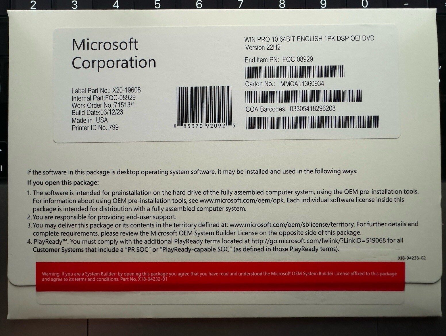 Genuine Windows 10 Pro 64 bit CD Version, Brand New, 