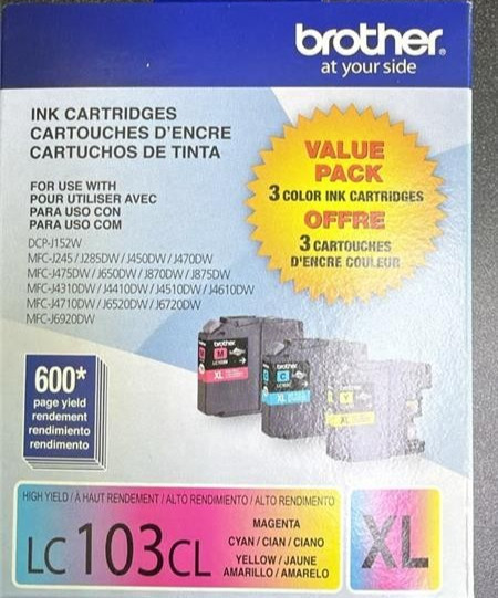 Brother LC103CL XL 3-Pack Color Ink Cartridges