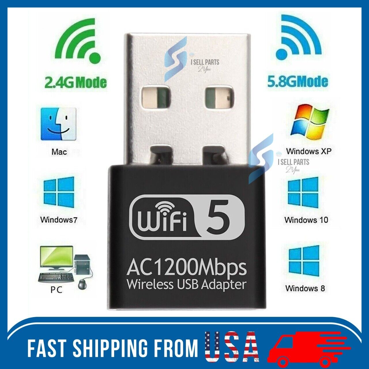 USB WiFi Wireless AC1200 Mbps Adapter Dongle USB 3.0 Network Card for PC Laptop