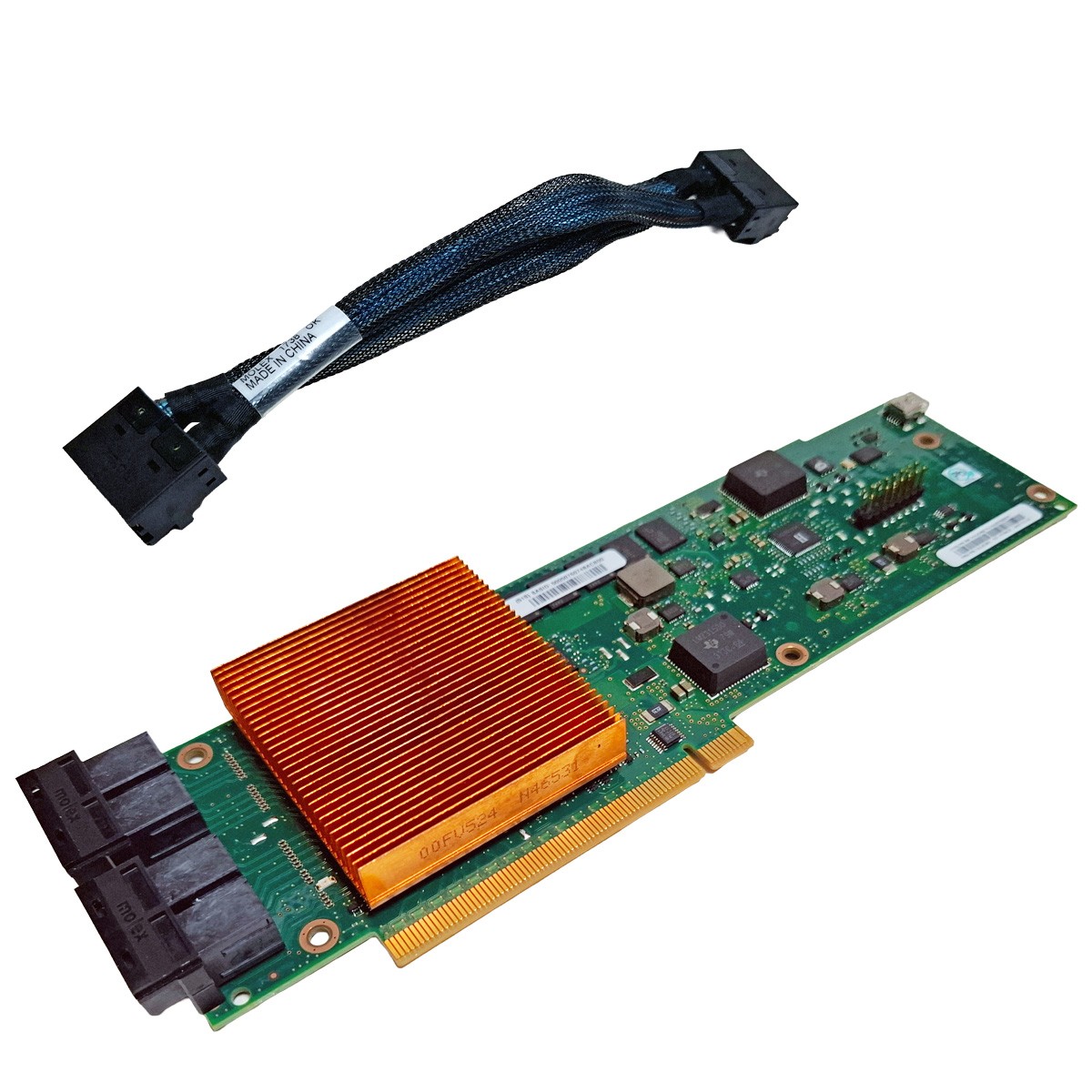 IBM 57D7 4-Port 6G SAS RAID Controller PCIe3x16 Power8 System 01LK381 +SAS Cable