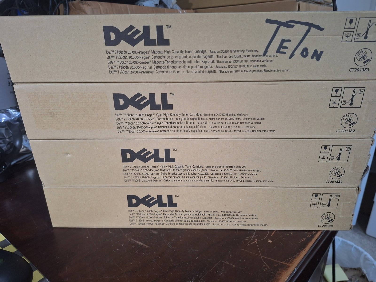 Lot of 4 NEW Dell Genuine New Original High Capacity Toner 7130cdn Y/M/C/K