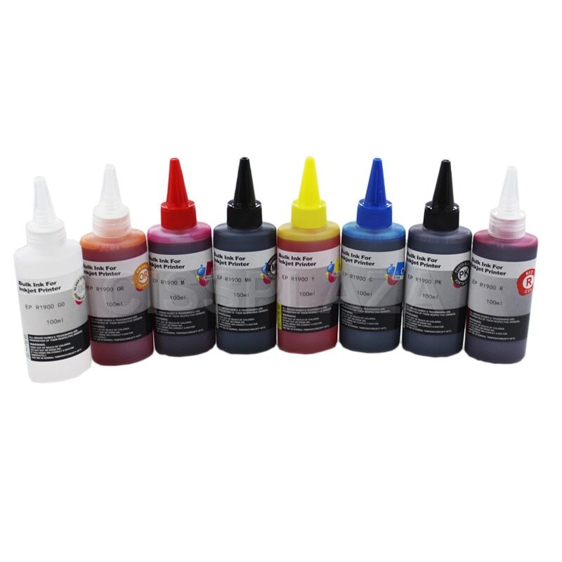 1set T0870 - T0879 100ML Dye Ink Compatible for Epson R1900 Cartridges or CISS