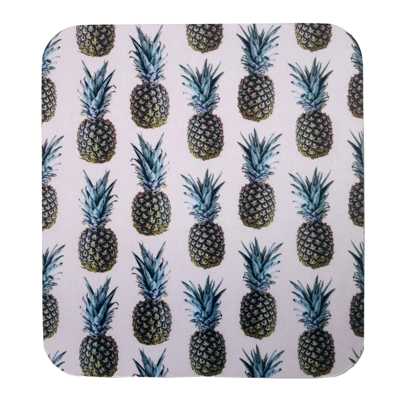 ONN Pink Black Non Slip Rubber Base Pineapple Fruit Print Desktop Tech Mouse Pad