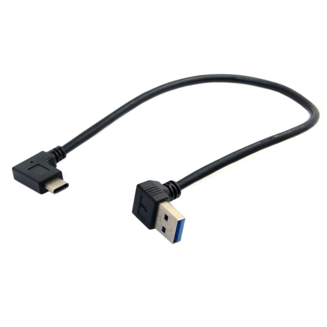 chenyang USB 3.0 to C 90 Degree Down Angled Data Extension 0.3M, Black 