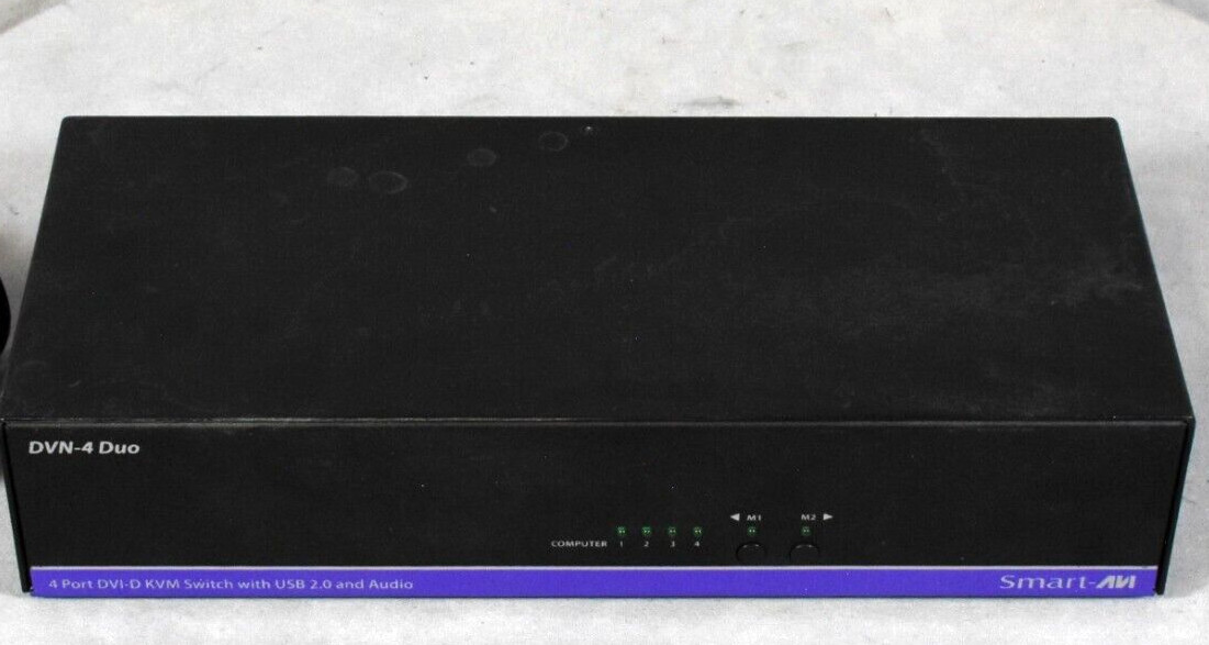 Smart-AVI DVN-4 4 Port DVI-D KVM Switch with USB 2.0 and Audio, NO POWER SUPPLY