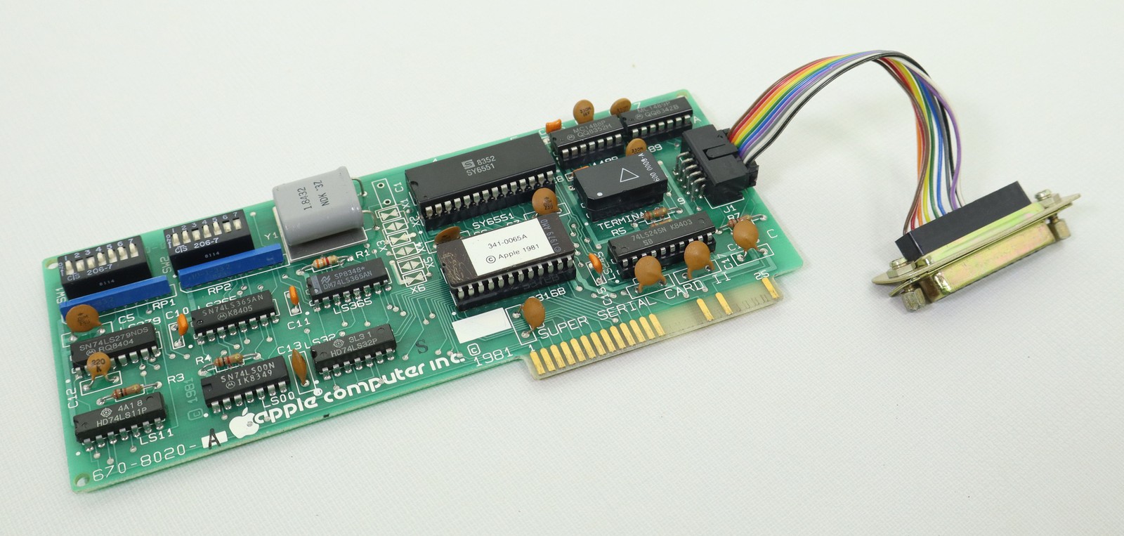 Super Serial II Card with cable  for Apple II Computers - Tested & Working