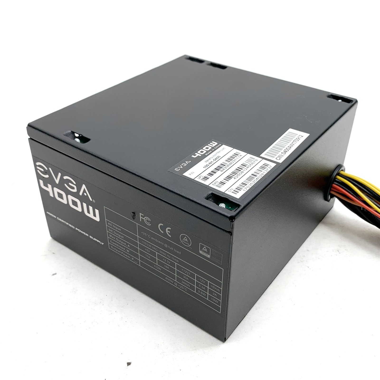 EVGA 400W Non-Modular ATX Certified Power Supply 100-N1-0400 Black Desktop PSU