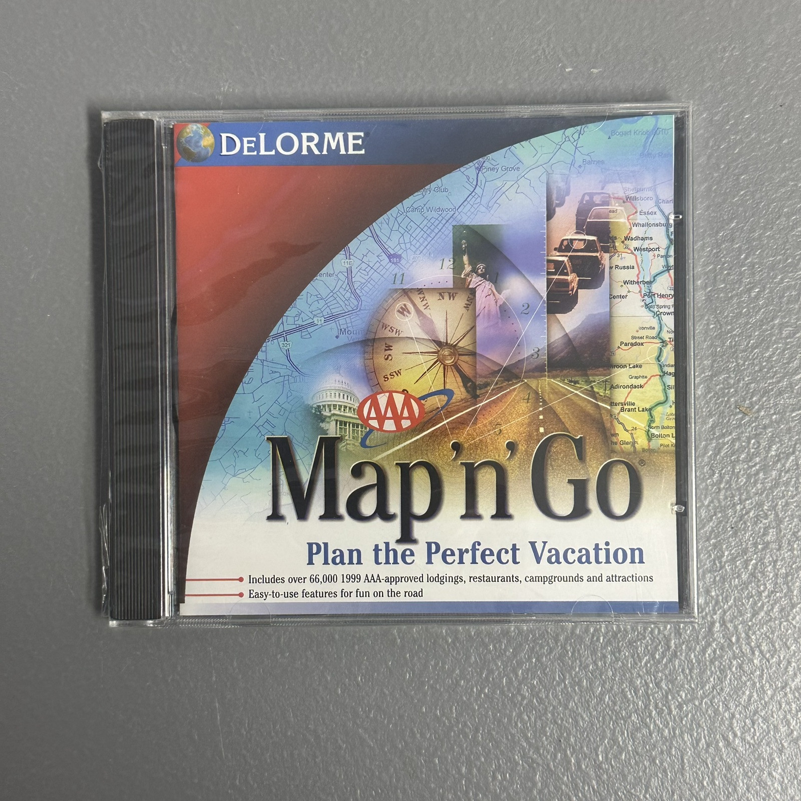 DeLORME Map N Go Plan The Perfect Vacation Triple AAA 1999 PC Computer